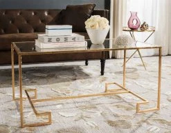 Burton Coffee Table In Antique Gold - Safavieh FOX2582A