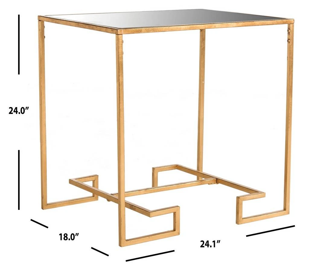SEAMUS GOLD LEAF GREEK KEY ACCENT TABLE - Safavieh FOX2583A 3 SEAMUS GOLD LEAF GREEK KEY ACCENT TABLE - Safavieh FOX2583A