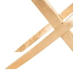 Dovie Gold Leaf Glass Top Side Table In Black/Gold - Safavieh FOX2597A -Safavieh Homeware 187 fox2597a leg