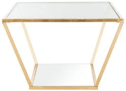 Allene Gold Leaf Retro Coffee Table In Gold - Safavieh FOX2601A -Safavieh Homeware 187 fox2601a side2
