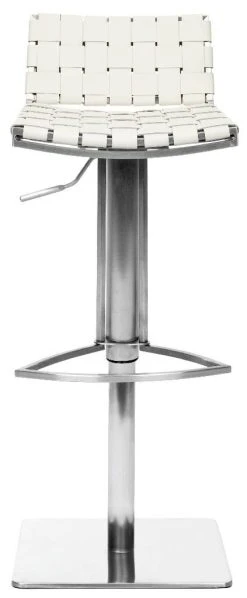 Mitchell Gas Lift Swivel Bar Stool In White - Safavieh FOX3001A