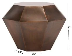 Grace Diamond Accent Table In Antique Copper - Safavieh FOX3219A -Safavieh Homeware 187 fox3219a dim
