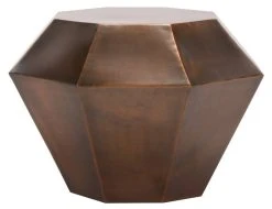 Grace Diamond Accent Table In Antique Copper - Safavieh FOX3219A -Safavieh Homeware 187 fox3219a front