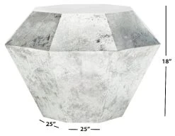 Grace Diamond Accent Table In Antique Silver - Safavieh FOX3219B -Safavieh Homeware 187 fox3219b dim