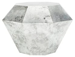 Grace Diamond Accent Table In Antique Silver - Safavieh FOX3219B -Safavieh Homeware 187 fox3219b front