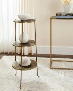 Elda Side Table In Brass - Safavieh FOX3251A