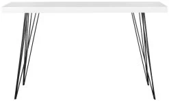 Wolcott Retro Mid Century Lacquer Console In White/Black - Safavieh FOX4208A -Safavieh Homeware 187 fox4208a front