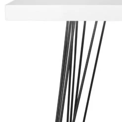 Wolcott Retro Mid Century Lacquer Console In White/Black - Safavieh FOX4208A -Safavieh Homeware 187 fox4208a swatch