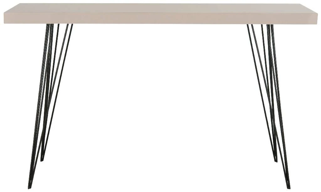 Wolcott Retro Mid Century Lacquer Console In Taupe/Black - Safavieh FOX4208D 4 Wolcott Retro Mid Century Lacquer Console In Taupe/Black - Safavieh FOX4208D - Image 2