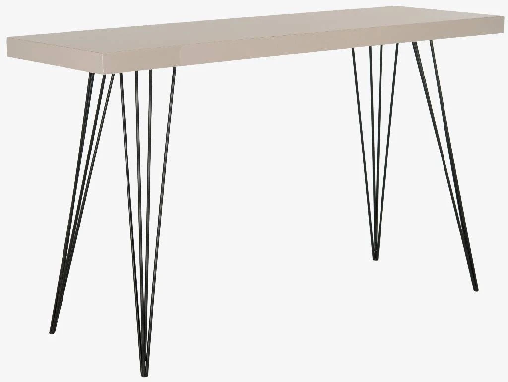 Wolcott Retro Mid Century Lacquer Console In Taupe/Black - Safavieh FOX4208D 5 Wolcott Retro Mid Century Lacquer Console In Taupe/Black - Safavieh FOX4208D - Image 3