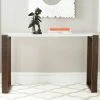 Bartholomew Mid Century Scandinavian Lacquer Console Table In White/Dark Brown - Safavieh FOX4209A -Safavieh Homeware 187 fox4209a room