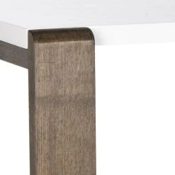 Bartholomew Mid Century Scandinavian Lacquer Console Table In White/Dark Brown - Safavieh FOX4209A -Safavieh Homeware 187 fox4209a swatch