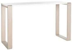 Bartholomew Mid Century Scandinavian Lacquer Console Table In White/Grey - Safavieh FOX4209B -Safavieh Homeware 187 fox4209b side
