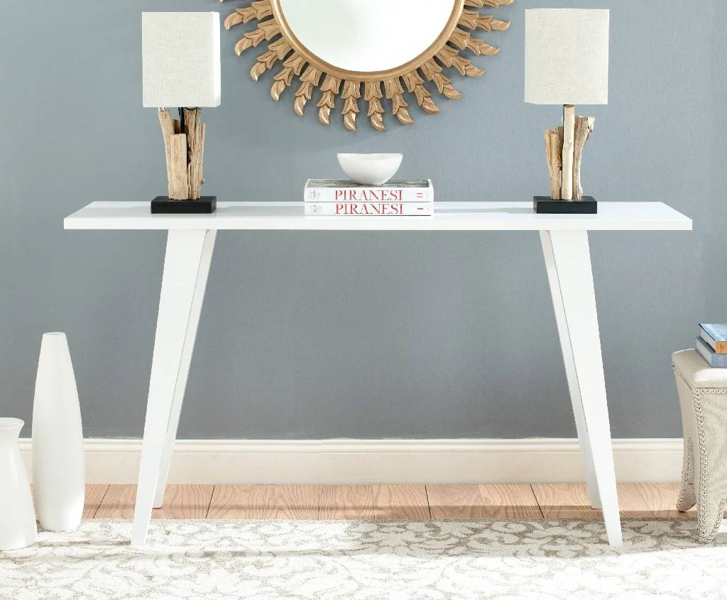 Manny Retro Mid Century Lacquer Console In White - Safavieh FOX4220B 3 Manny Retro Mid Century Lacquer Console In White - Safavieh FOX4220B