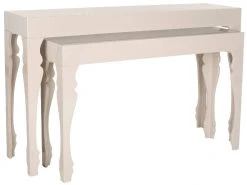 Beth French Leg Lacquer Stacking Console In Taupe - Safavieh FOX4221B -Safavieh Homeware 187 fox4221b side