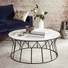 Deion Retro Mid Century Lacquer Coffee Table In White/Black - Safavieh FOX4259B -Safavieh Homeware 187 fox4259b room