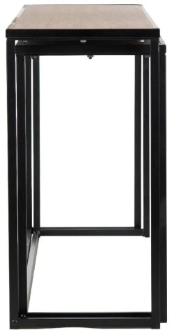 Garin Retro Mid Century Wood Stacking Console In Light Oak/Black - Safavieh FOX4267A -Safavieh Homeware 187 fox4267a side2