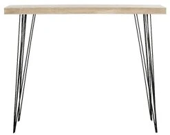 Lali Retro Mid Century Wood Console In Light Oak/Black - Safavieh FOX4269A -Safavieh Homeware 187 fox4269a front