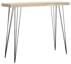 Lali Retro Mid Century Wood Console In Light Oak/Black - Safavieh FOX4269A -Safavieh Homeware 187 fox4269a side