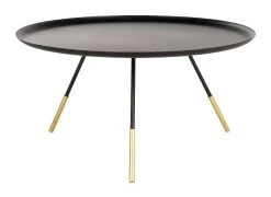Orson Coffee Table W/ Metal Gold Cap In Gold/Black - Safavieh FOX4525A -Safavieh Homeware 187 fox4525a side