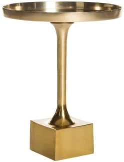 Corvus Round Side Table In Antique Brass - Safavieh FOX5519A -Safavieh Homeware 187 fox5519a side