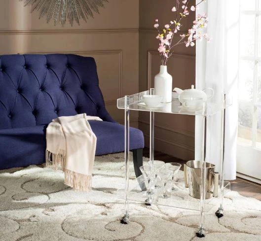 Healy Acrylic Kitchen Cart In Clear - Safavieh FOX6017A 3 Healy Acrylic Kitchen Cart In Clear - Safavieh FOX6017A