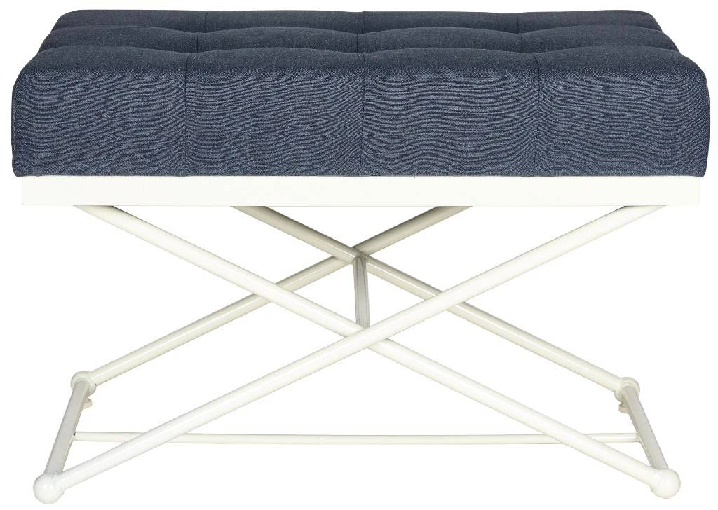 Cara Bench In Navy/Cream - Safavieh FOX6227B 5 Cara Bench In Navy/Cream - Safavieh FOX6227B - Image 3
