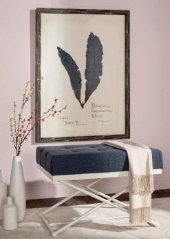 Cara Bench In Navy/Cream - Safavieh FOX6227B