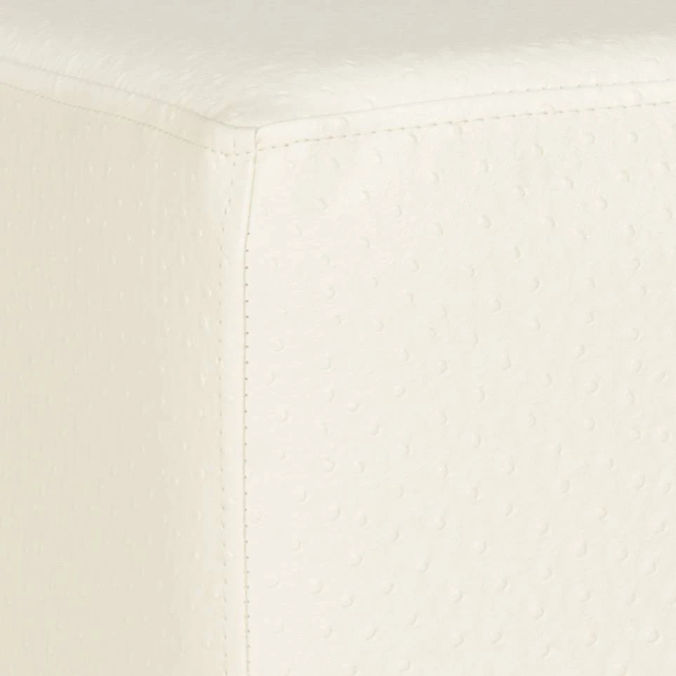 Matthias Faux Ostrich Ottoman In Cream - Safavieh FOX6230A 4 Matthias Faux Ostrich Ottoman In Cream - Safavieh FOX6230A - Image 2