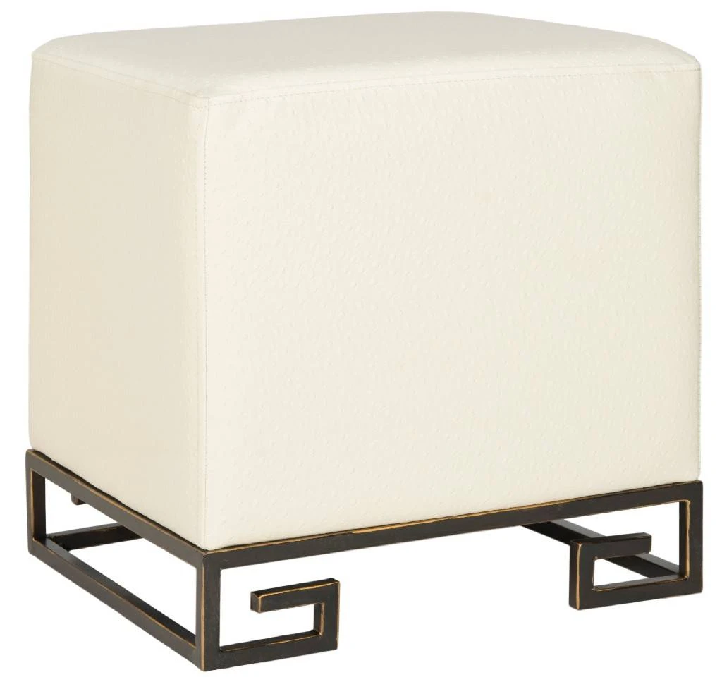Matthias Faux Ostrich Ottoman In Cream - Safavieh FOX6230A 6 Matthias Faux Ostrich Ottoman In Cream - Safavieh FOX6230A - Image 4