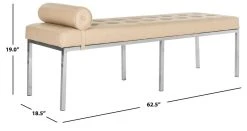 XAVIER LEATHER TUFTED BENCH W/ PILLOW - Safavieh FOX6240A 15 XAVIER LEATHER TUFTED BENCH W/ PILLOW - Safavieh FOX6240A -Safavieh Homeware 187 fox6240a 5