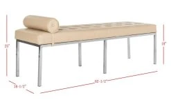 XAVIER LEATHER TUFTED BENCH W/ PILLOW - Safavieh FOX6240A 16 XAVIER LEATHER TUFTED BENCH W/ PILLOW - Safavieh FOX6240A -Safavieh Homeware 187 fox6240a 6