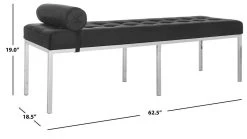 XAVIER SUEADE TUFTED BENCH W/ BENCH - Safavieh FOX6240B -Safavieh Homeware 187 fox6240b 6