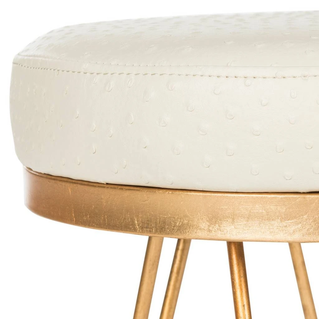 JENINE FAUX OSTRICH ROUND BENCH - Safavieh FOX6249A 3 JENINE FAUX OSTRICH ROUND BENCH - Safavieh FOX6249A