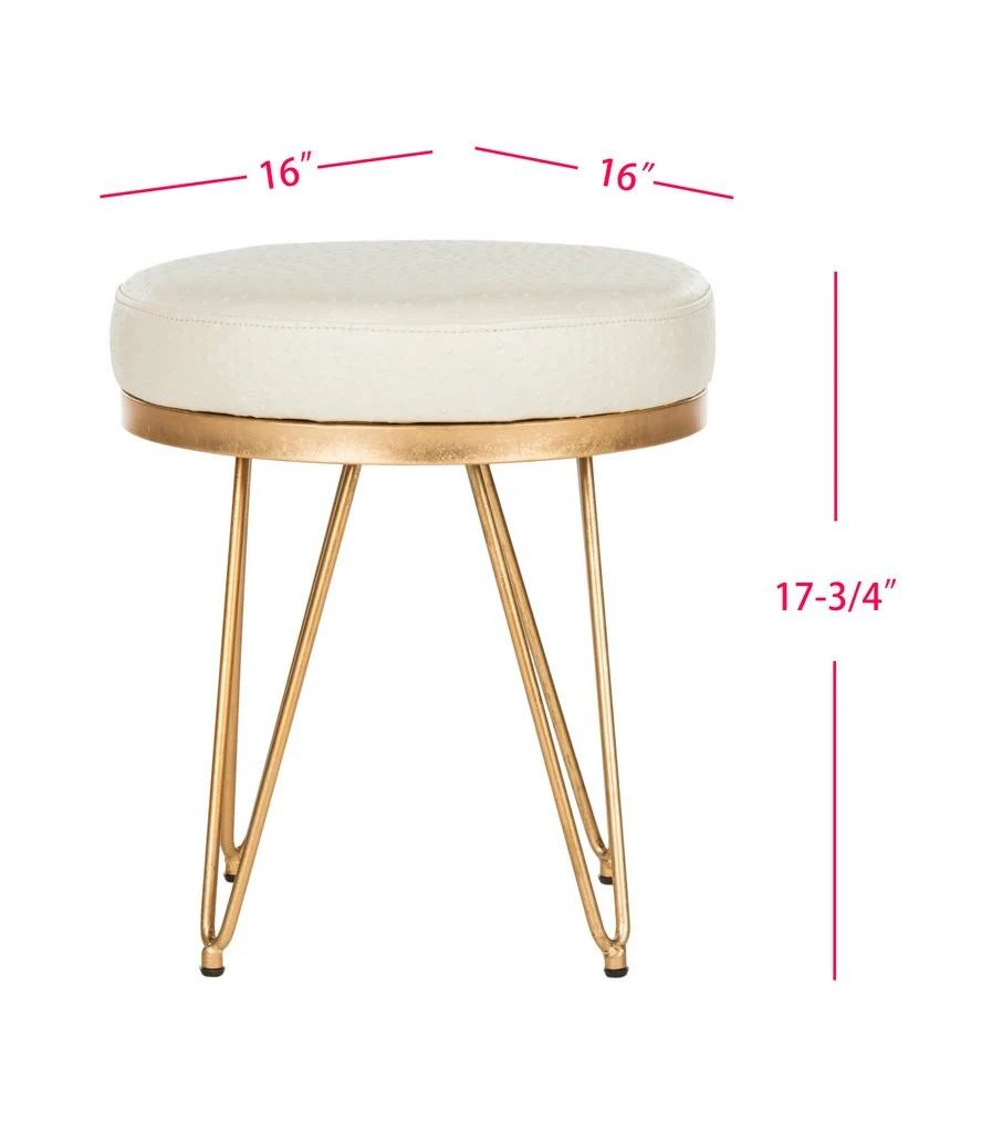 JENINE FAUX OSTRICH ROUND BENCH - Safavieh FOX6249A 8 JENINE FAUX OSTRICH ROUND BENCH - Safavieh FOX6249A - Image 6