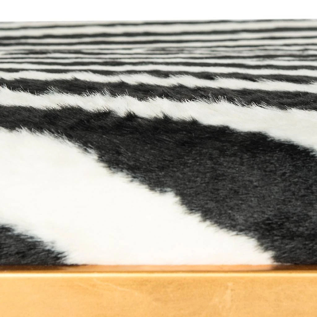 Millie Loft Bench/Coffee Table In Zebra/Gold - Safavieh FOX6251C 4 Millie Loft Bench/Coffee Table In Zebra/Gold - Safavieh FOX6251C - Image 2