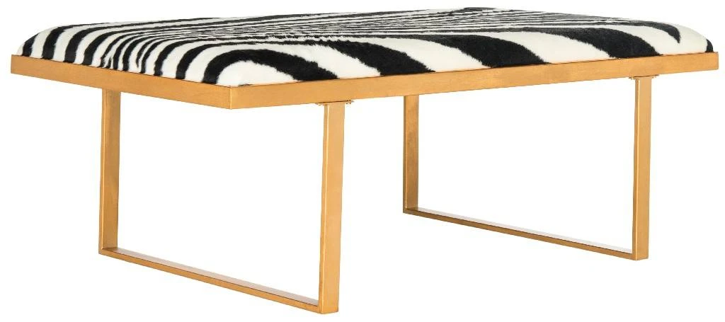 Millie Loft Bench/Coffee Table In Zebra/Gold - Safavieh FOX6251C 7 Millie Loft Bench/Coffee Table In Zebra/Gold - Safavieh FOX6251C - Image 5