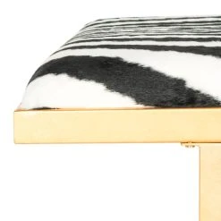 Millie Loft Bench/Coffee Table In Zebra/Gold - Safavieh FOX6251C 13 Millie Loft Bench/Coffee Table In Zebra/Gold - Safavieh FOX6251C -Safavieh Homeware 187 fox6251c swatch