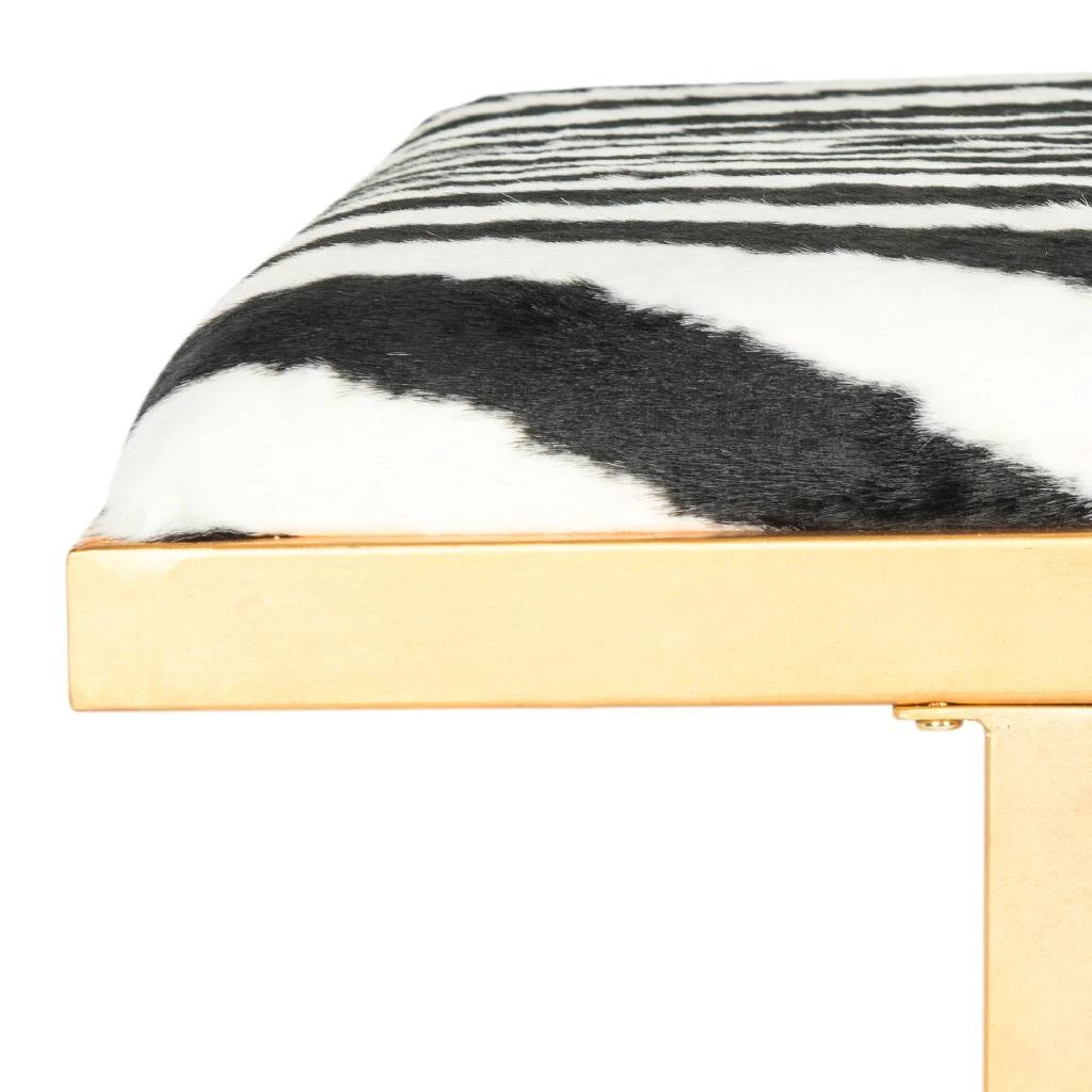 Millie Loft Bench/Coffee Table In Zebra/Gold - Safavieh FOX6251C 8 Millie Loft Bench/Coffee Table In Zebra/Gold - Safavieh FOX6251C - Image 6