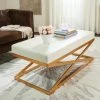 Alexes Faux Ostrich Bench In Clear/Gold - Safavieh FOX6252A