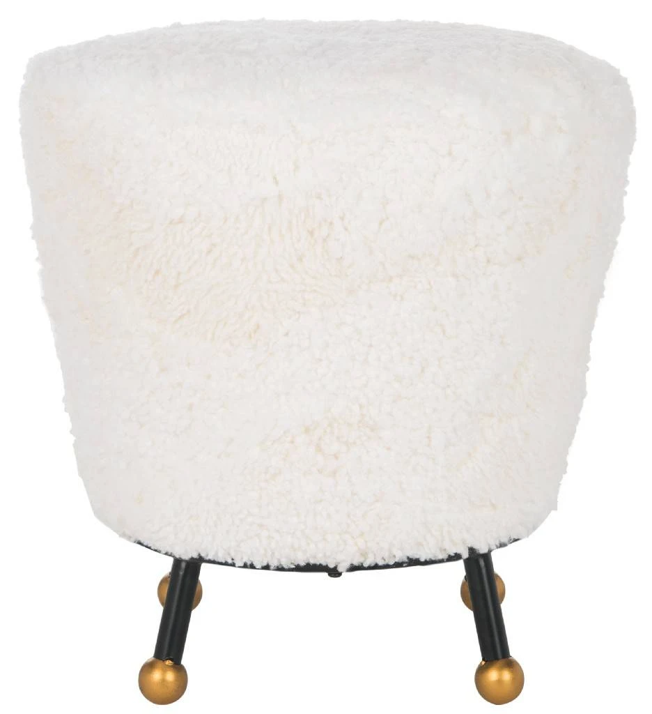 Oriana Retro Sheepskin Ottoman In Beige - Safavieh FOX6261A 4 Oriana Retro Sheepskin Ottoman In Beige - Safavieh FOX6261A - Image 2