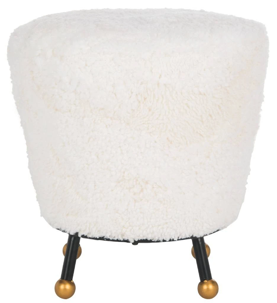 Oriana Retro Sheepskin Ottoman In Beige - Safavieh FOX6261A 5 Oriana Retro Sheepskin Ottoman In Beige - Safavieh FOX6261A - Image 3