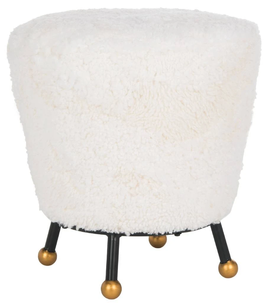 Oriana Retro Sheepskin Ottoman In Beige - Safavieh FOX6261A 7 Oriana Retro Sheepskin Ottoman In Beige - Safavieh FOX6261A - Image 5