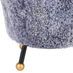 Oriana Retro Sheepskin Ottoman In Light Blue - Safavieh FOX6261C -Safavieh Homeware 187 fox6261c leg
