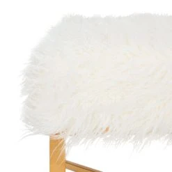 Horace Faux Sheepskin X- Square Bench In White - Safavieh FOX6267B 10 Horace Faux Sheepskin X- Square Bench In White - Safavieh FOX6267B -Safavieh Homeware 187 fox6267b detail