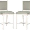 Buchanan Rectangle Counter Stool In Light Grey/Cream/Distressed White - Safavieh FOX6271A-SET2 -Safavieh Homeware 187 fox6271a set2
