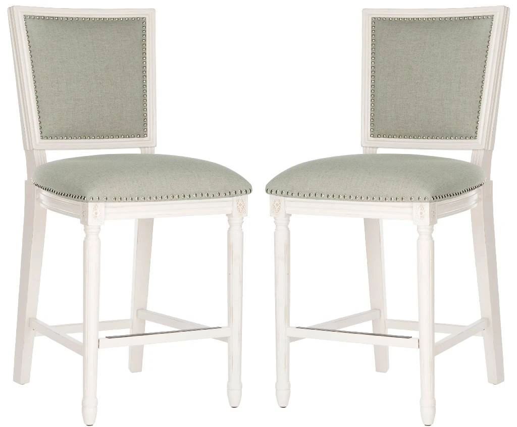 Buchanan Rectangle Counter Stool In Light Grey/Cream/Distressed White - Safavieh FOX6271A-SET2 3 Buchanan Rectangle Counter Stool In Light Grey/Cream/Distressed White - Safavieh FOX6271A-SET2