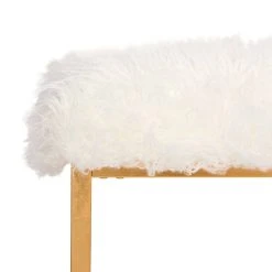 Rowan Contemporary Glam Faux Sheepkin Square Ottoman In White - Safavieh FOX6288C 9 Rowan Contemporary Glam Faux Sheepkin Square Ottoman In White - Safavieh FOX6288C -Safavieh Homeware 187 fox6288c detail