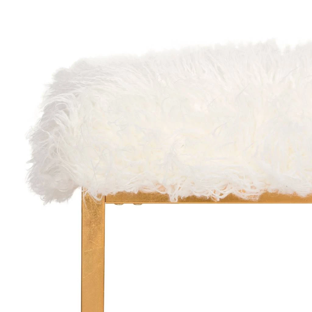Rowan Contemporary Glam Faux Sheepkin Square Ottoman In White - Safavieh FOX6288C 5 Rowan Contemporary Glam Faux Sheepkin Square Ottoman In White - Safavieh FOX6288C - Image 3