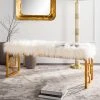 Mera Faux Sheepskin Bench In White - Safavieh FOX6291B 1 Mera Faux Sheepskin Bench In White - Safavieh FOX6291B -Safavieh Homeware 187 fox6291b room